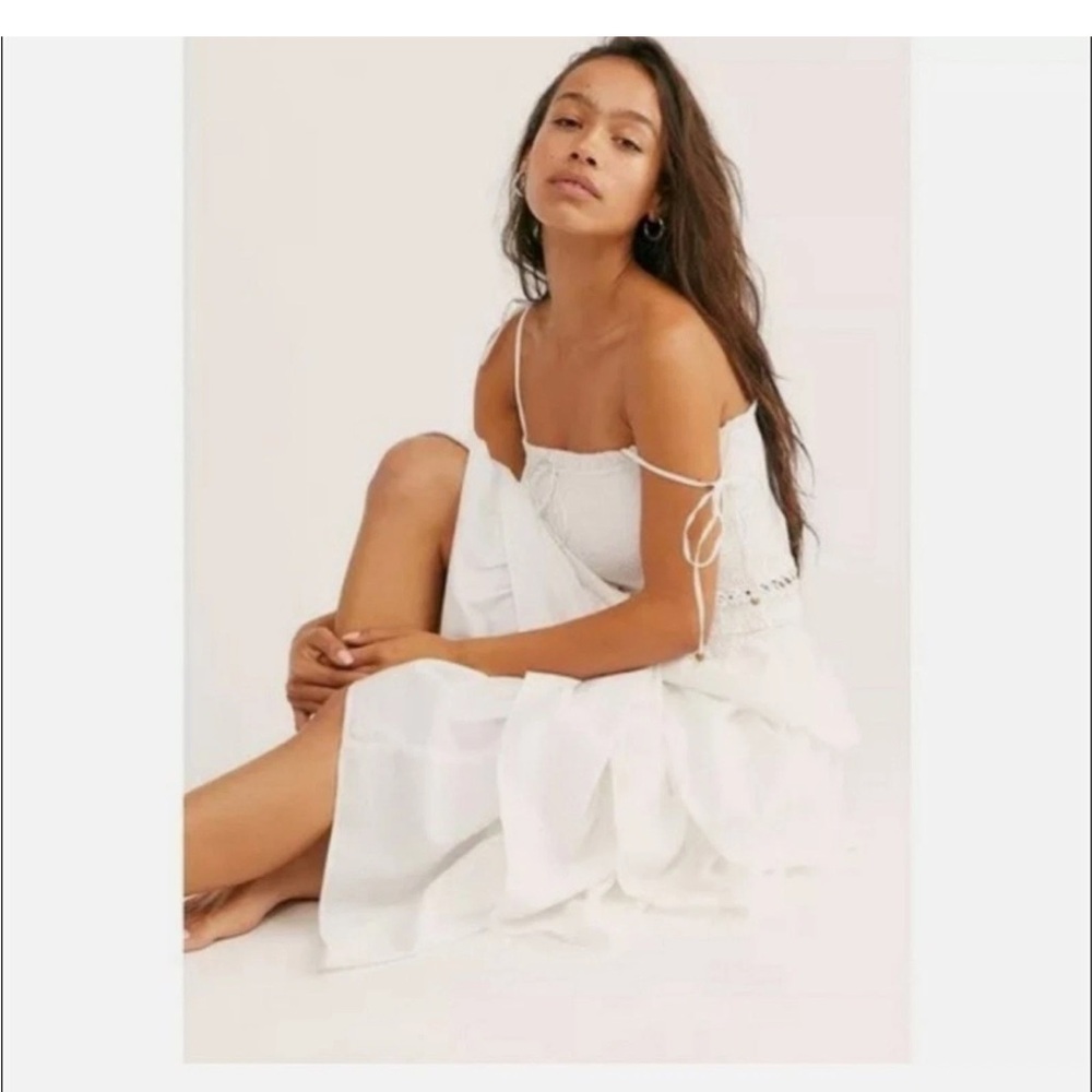 FREE PEOPLE SUNSET DANCING DRESS WHITE DRESS - Picture 4 of 5